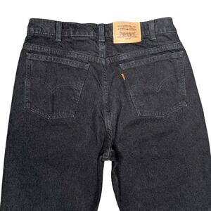 Vintage‎ Levi's Orange Tab 33x32 Black Cotton Denim Straight Leg Men's Jeans